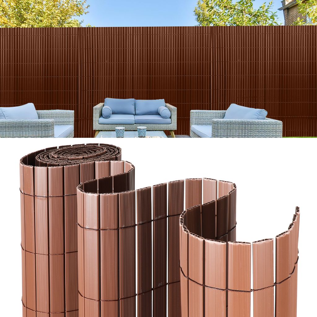 Hengda PVC Sichtschutzmatte W-Struktur Verstärkung Innen, Balkon Sichtschutz mit Kabelbindern, Sichtschutzzaun Windschutz Wasserdicht ohne Bohren,...