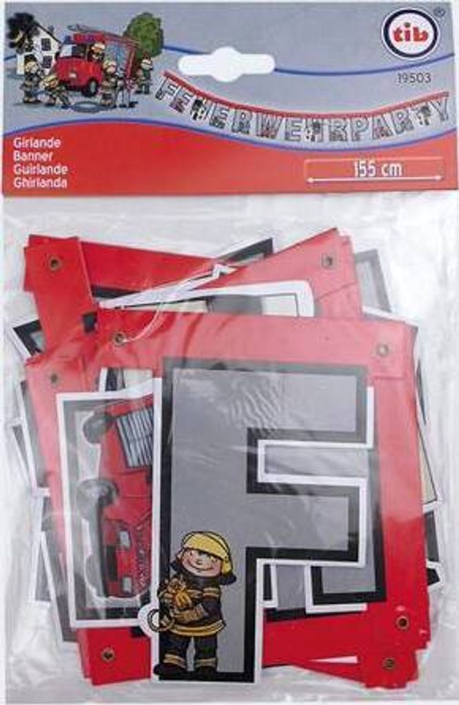 Feuerwehr Alarm Buchstaben Girlande 1,65m