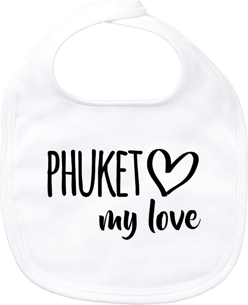 Huuraa Baby Lätzchen Phuket my love White Klettverschluss Baumwolle Latz Geschenkidee