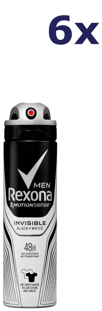 Évitez les taches avec le Déodorant Rexona Homme Invisible Spray - Lot 6