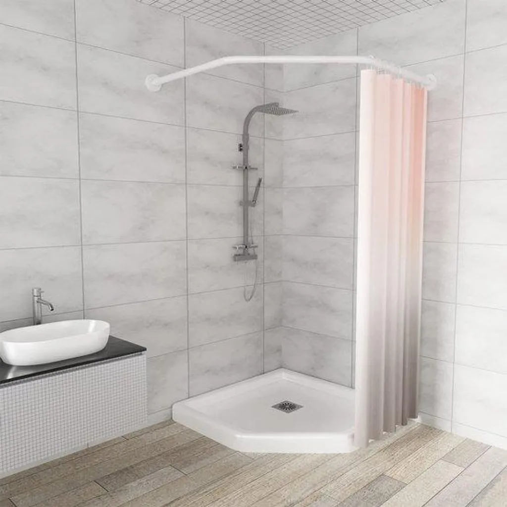 Barre de douche losange en acier inoxydable blanc, modèle diamant