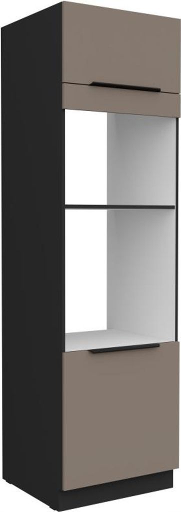 Einbauschrank LUNARA – Breite 60 cm, Dunkelbeige/Schwarz