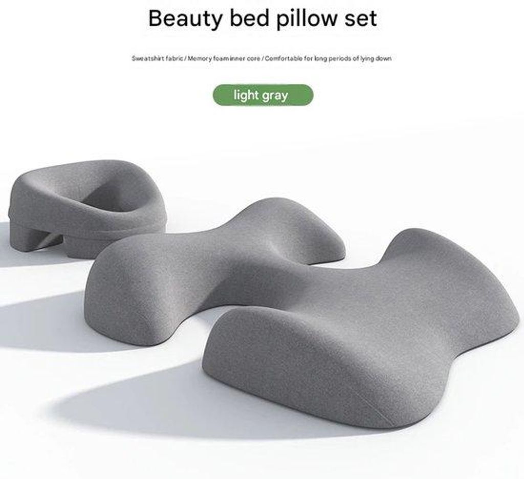 Schönheit-Kissen-Set - Lichtgrijs Massagekissen für das Bett, nicht-komprimierende Gesichts- und Brustmassage