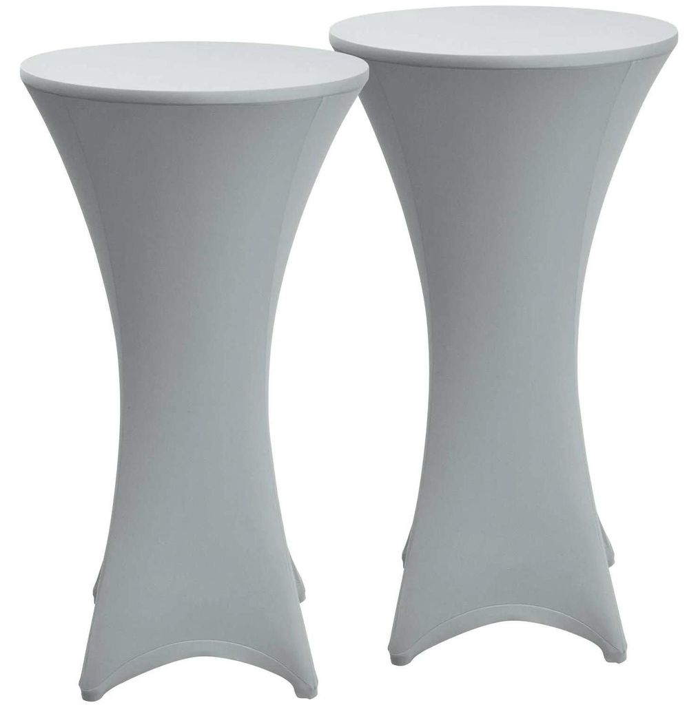 Beautissu Stretch Stehtisch Bistrotisch Husse, Ø80cm, Grau, 2er Set
