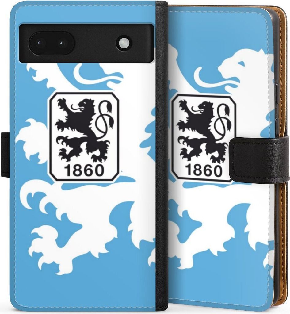 DeinDesign Klapphülle für Google Pixel 6a Handytasche Lederhülle Tasche Offizielles Lizenzprodukt TSV 1860 München Wappen
