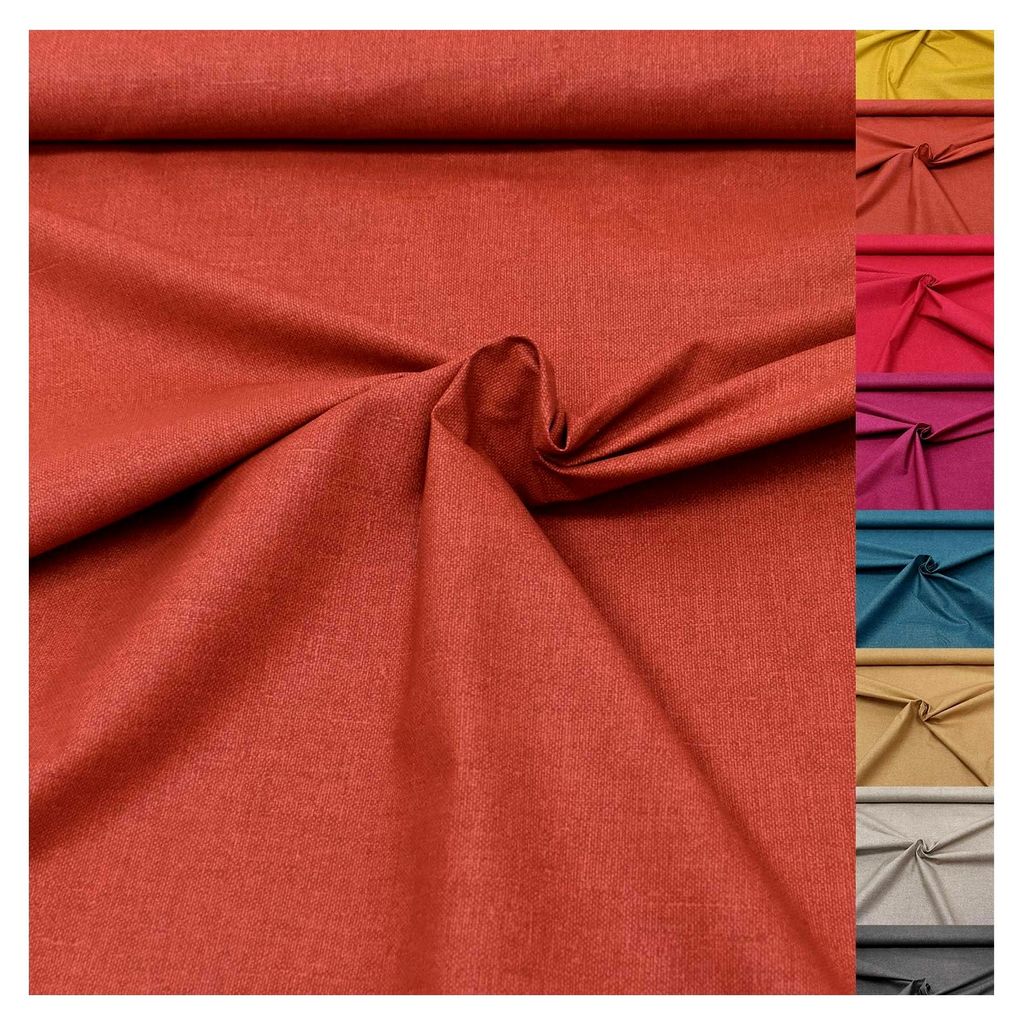 Baumwollstoff mit Leinen-Optik Meterware 50cm (Terracotta)