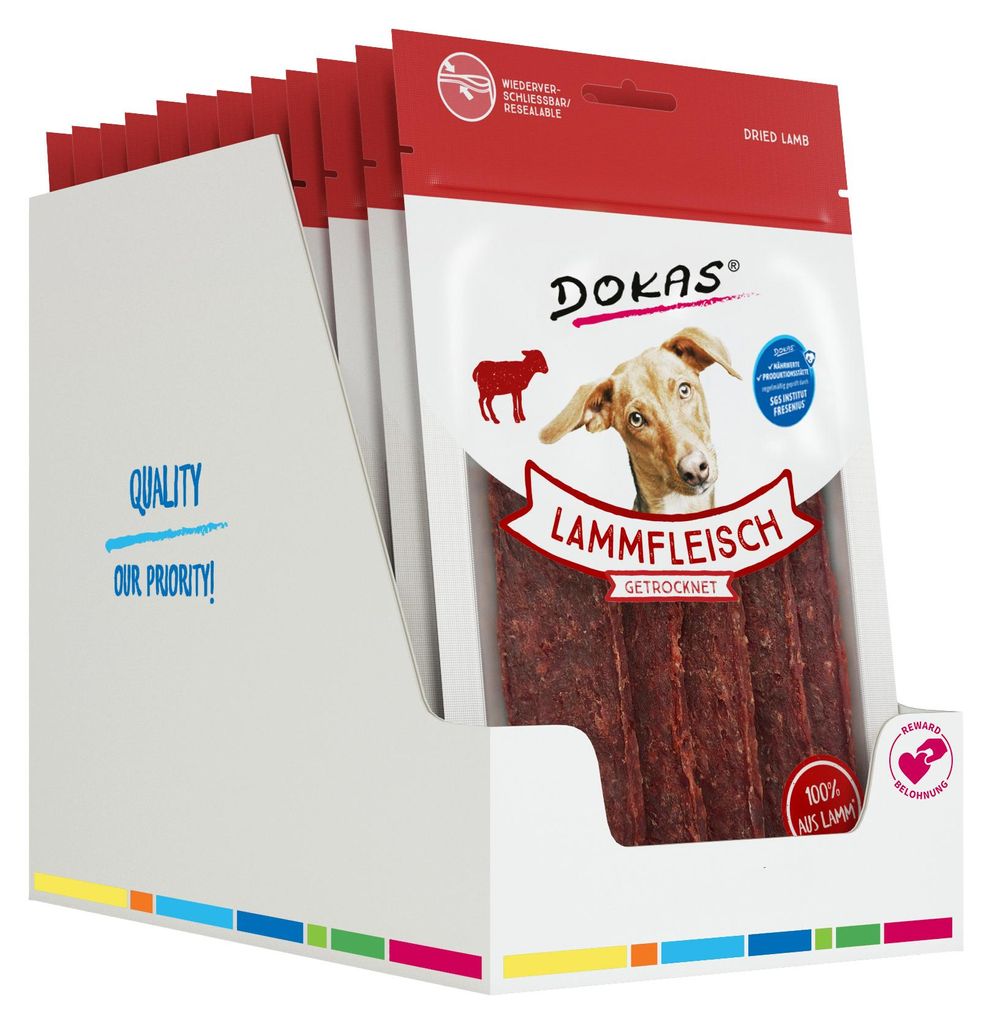 DOKAS - Lammfleisch getrocknet 12er Pack (12 x 70g)