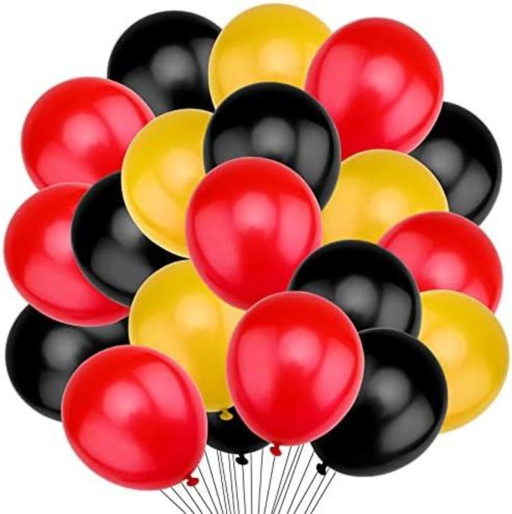 100 Stück Gelb Rot Schwarz Luftballons 10 Zoll Deutschland Produktbild 