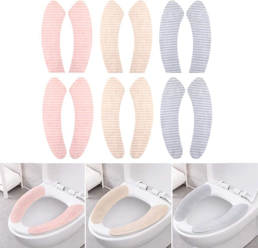 6 Paar Sitzbezüge Wärmer Toilettensitzabdeckung Pads Produktbild 
