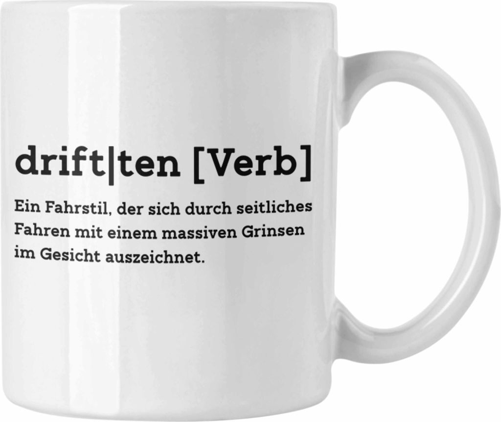 Trendation - Drifting Auto Tuner Tasse Geschenk für Racing-Fans Drift-Enthusiasten (Weiß)