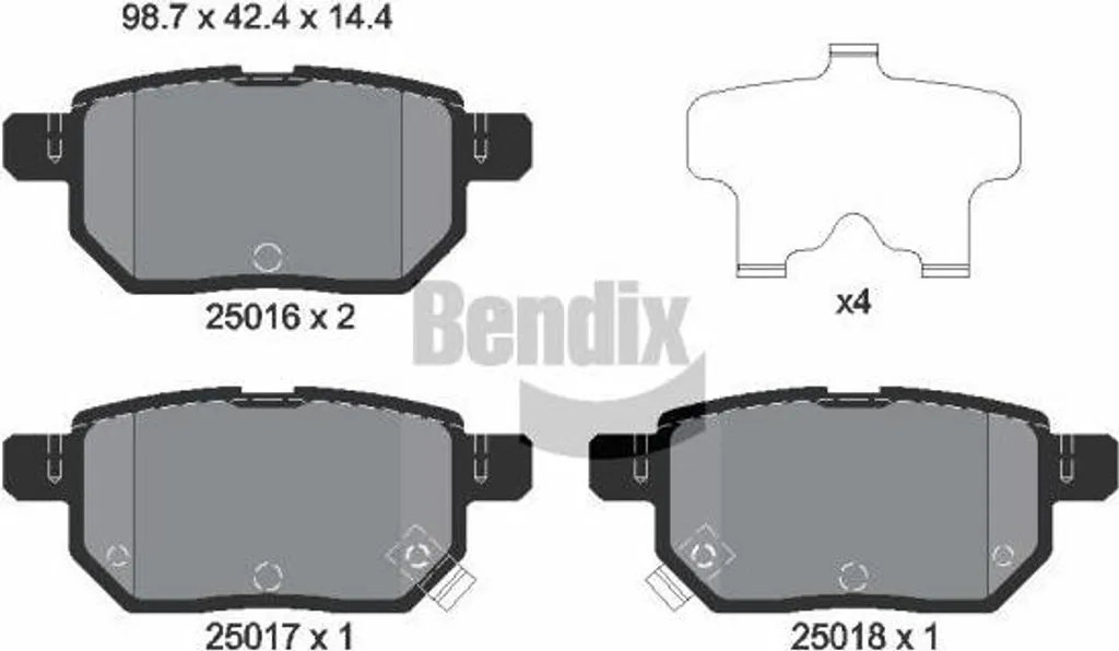 Plaquettes de frein BENDIX BPD2217 OE 0446647030 pour Auris et Yaris