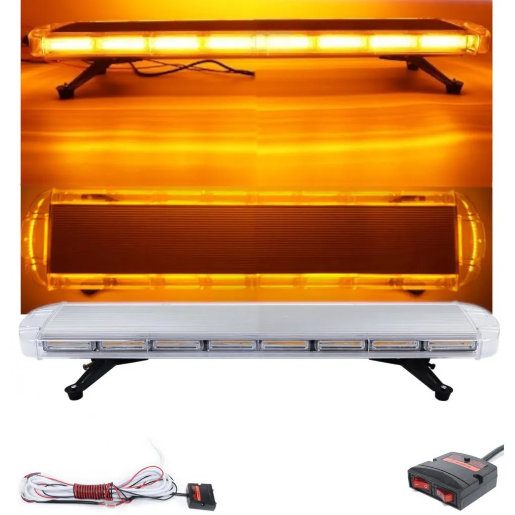 Rampe LED 16 Modes 12-24V Jaune 98cm de Signalisation Puissante et Étanche