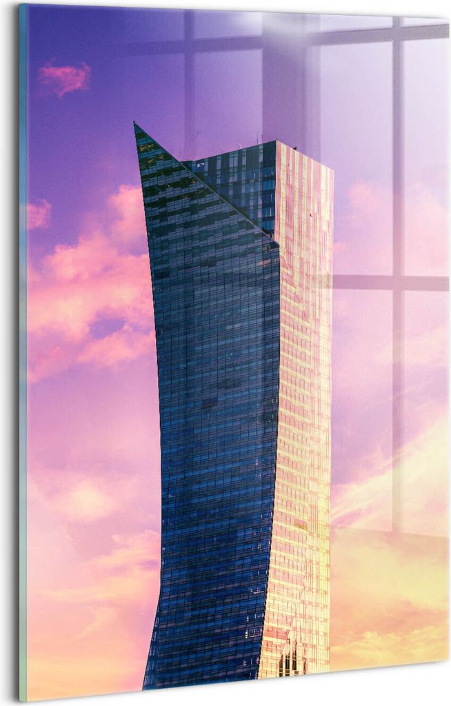 Designer Glasbild - Wandbild - Glas Bild - 20x30 cm - Wolkenkratzer In Warschau