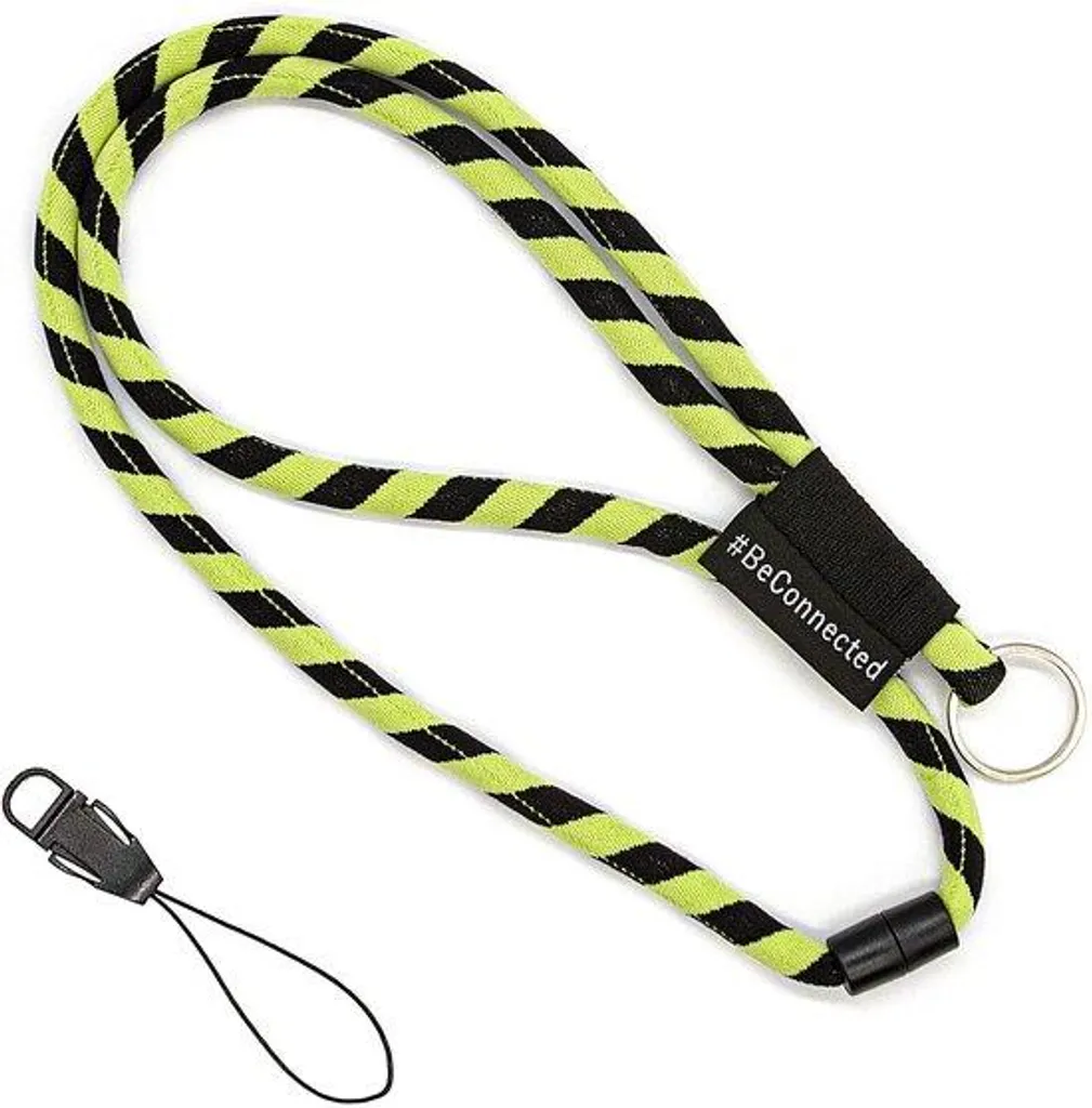 Lanière tour de cou vert 45 cm avec attache sécurisée anti-perte