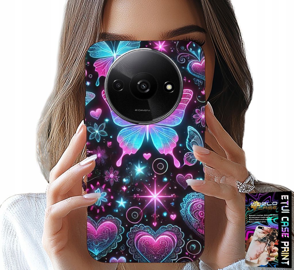 Etui Für Xiaomi Redmi A3 - Farbenfrohes Schmetterlingsherz Mode Designs Etui