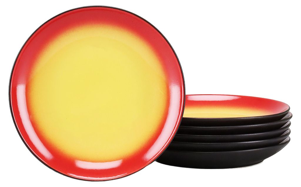 CreaTable, 24923, Hot Red, Dessertteller 6-tlg, Steinzeug Produktbild 