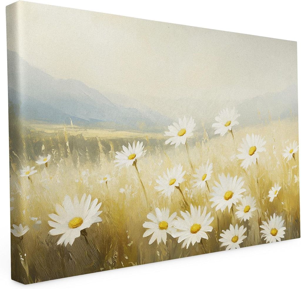 Keilrahmen bedruckt - Margeriten - Blumen - 20x30 cm - Wandbild auf Künstler Leinwand – hochwertiger Kunstdruck - 2cm Holzrahmen mit 280g Canvas