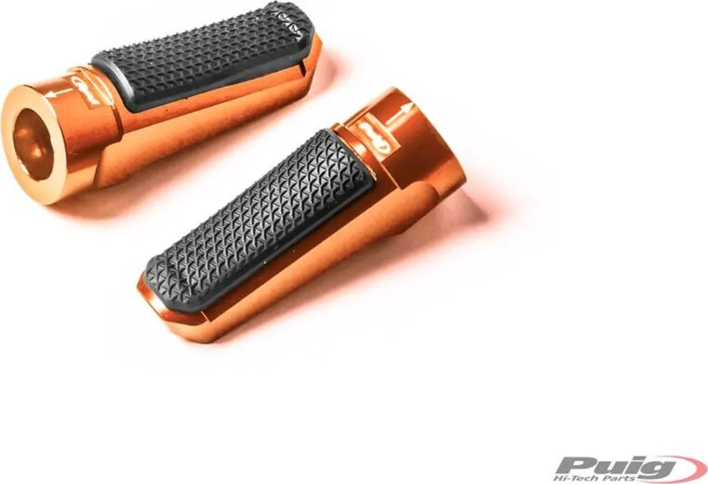 Repose-pieds Puig Sport Orange universels pour moto en aluminium CNC