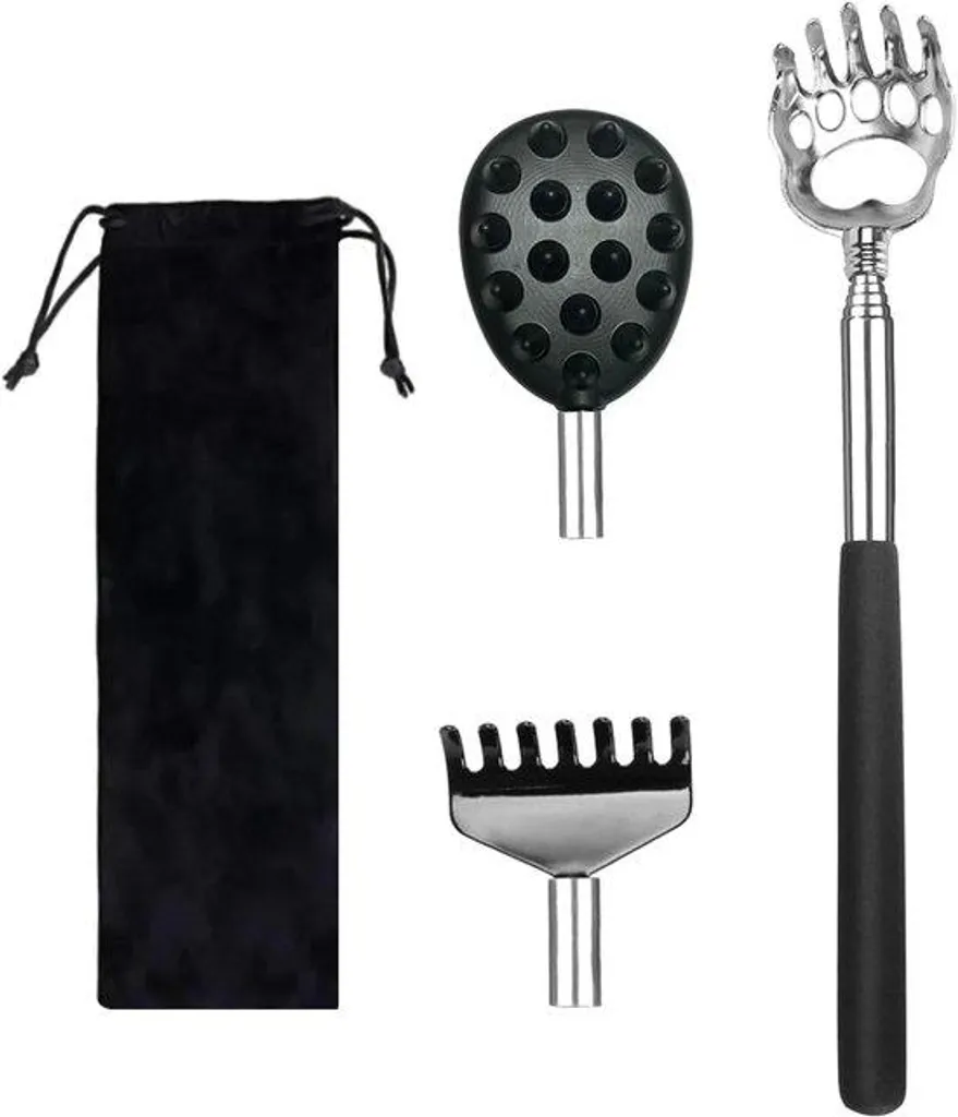 Masseur de dos extensible 59 cm à tiges interchangeables et housse