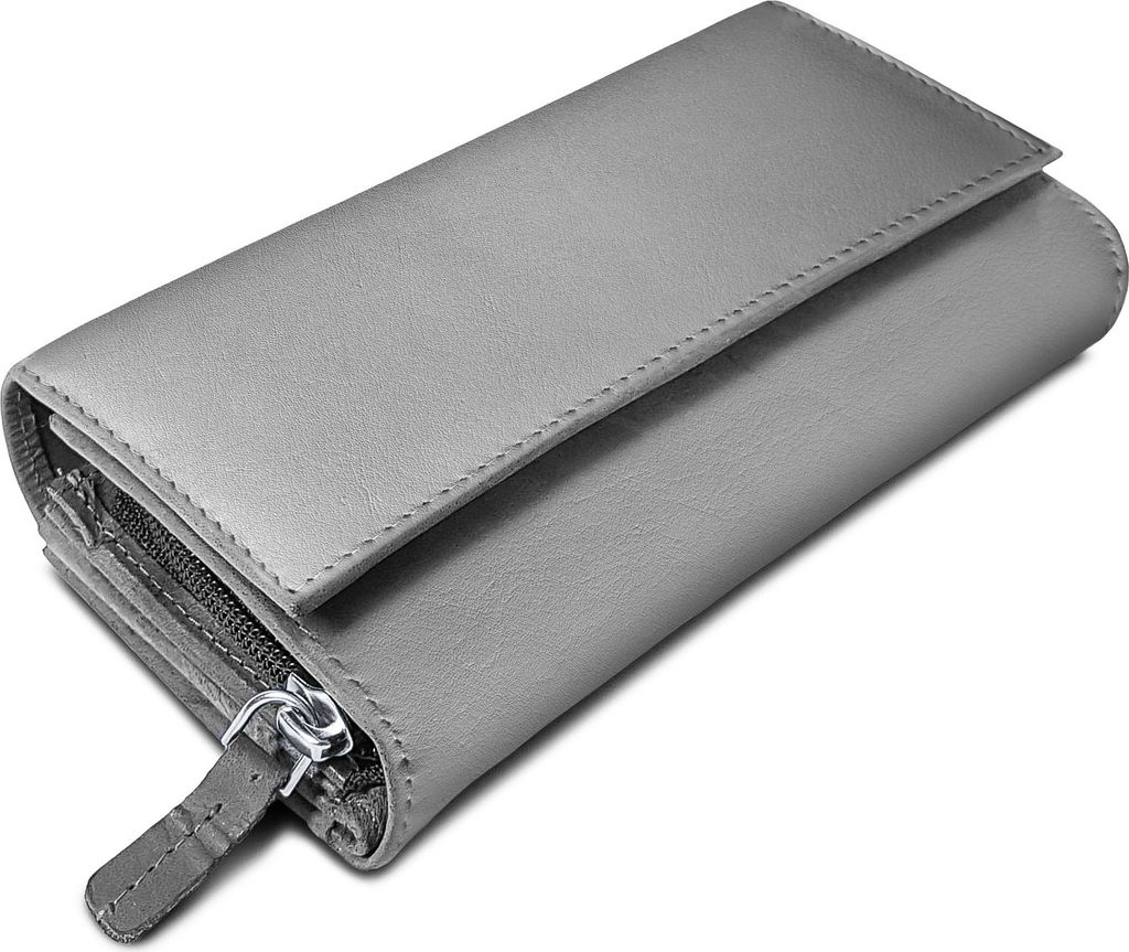 ROYALZ "Orelia" Vintage Leder Geldbörse für Damen Portemonnaie groß mit vielen Fächern RFID-Blocker Brieftasche Querformat