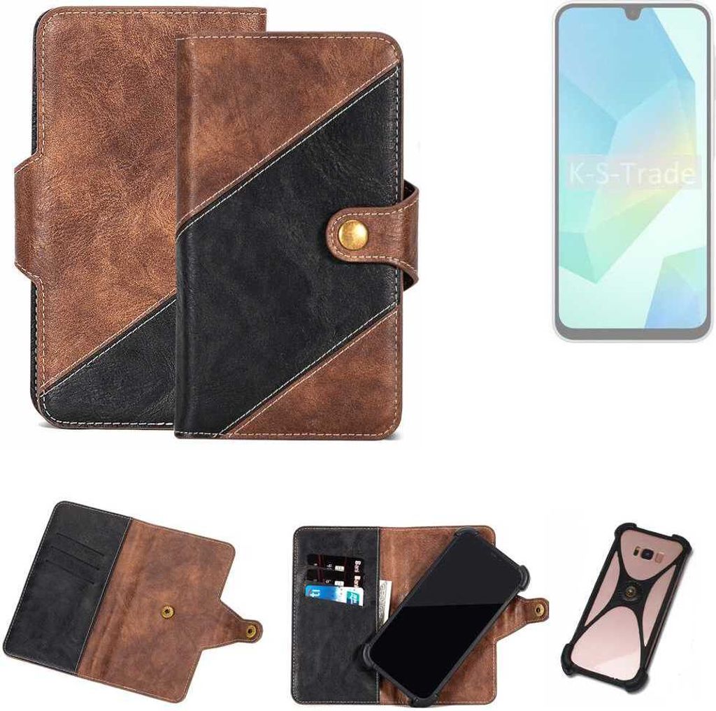 K-S-Trade Handyhülle Schutzhülle Bookstyle Case kompatibel mit Samsung Galaxy A16 5G Klapphülle Cover Hülle Schutztasche 1x
