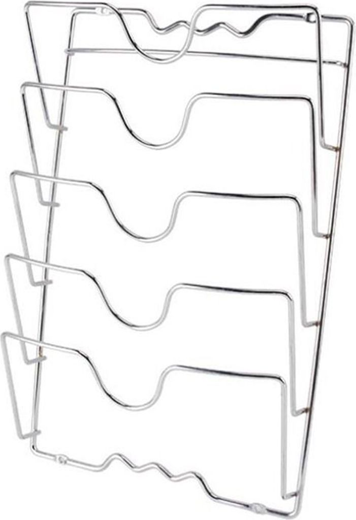 Küchen-Organizer-Rack, Wandbehang, Topfdeckel-Rack, fünflagiger Topfdeckel, rostfreies Metall, multifunktionales Rack, Topfdeckel-Aufbewahrungsregal