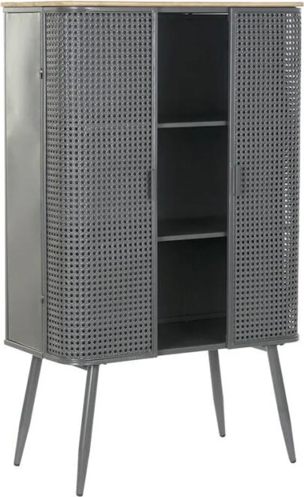 Étagère de salon polyvalente bois et métal pour décoration et livres