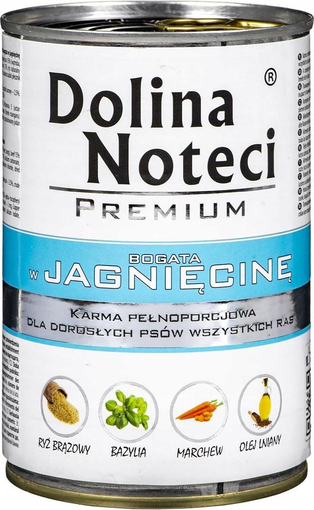 DOLINA NOTECI Premium Reich an Lamm - Nassfutter für Hunde - 400 g