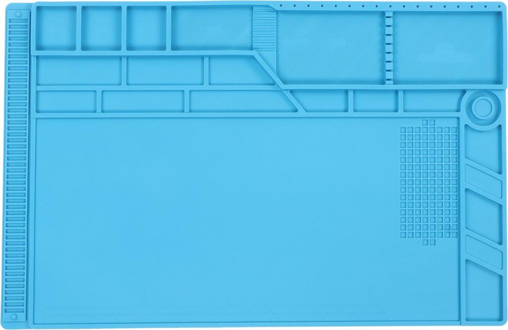 Arbeitsmatte aus Silikon mit Wärmeisolierung, Lötpad mit Skala und Zubehörschlitz für die Elektronikwartung