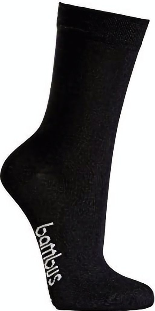 TippTexx 24 6 Paar Bambus Kinder Socken, handgekettelt für Mädchen/Jungen, Schwarz, Größe 31-34