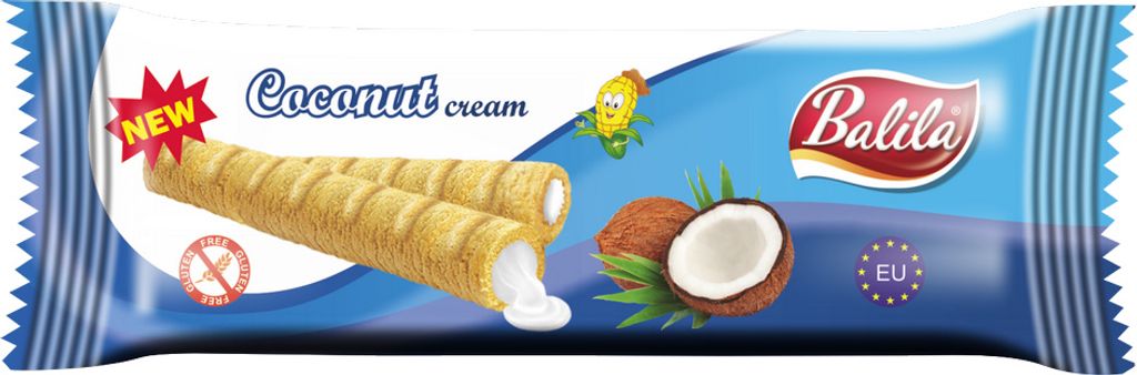 Maisröllchen mit Kokoscreme, glutenfrei, 18 g – BALILA Produktbild 