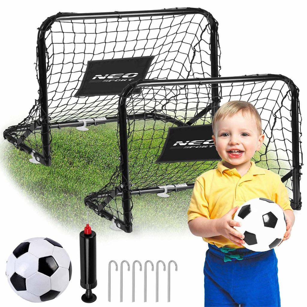 Fußballtor 2er Set für Kinder | Mini Fußballtore Pop-Up | Tragbare Klappbare Gartentore 60x45x25 cm | Outdoor Spielzeug für Garten & Park