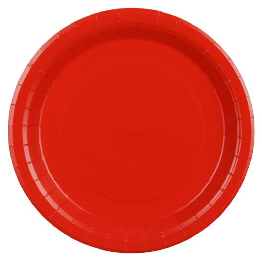 Papieren borden, 23 cm diameter, 6 stuks. | Effen kleur: Productafbeelding 
