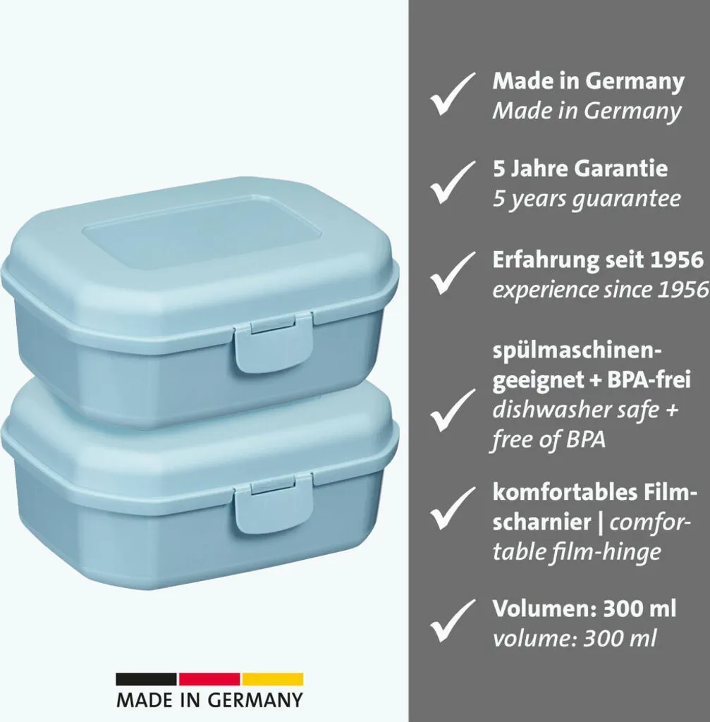 Westmark Maxi Snack Box 935ml Blu - 2 Pezzi per Meal Prep e Ufficio