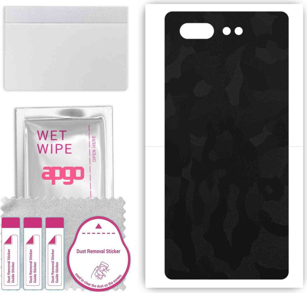apgo Rückseite Schutzfolie, Skin, kompatibel mit ZTE nubia X, Hinten Displayschutzfolie aus Vinylfolie, kratzfest, einfache Montage - Schwarzes Ta...