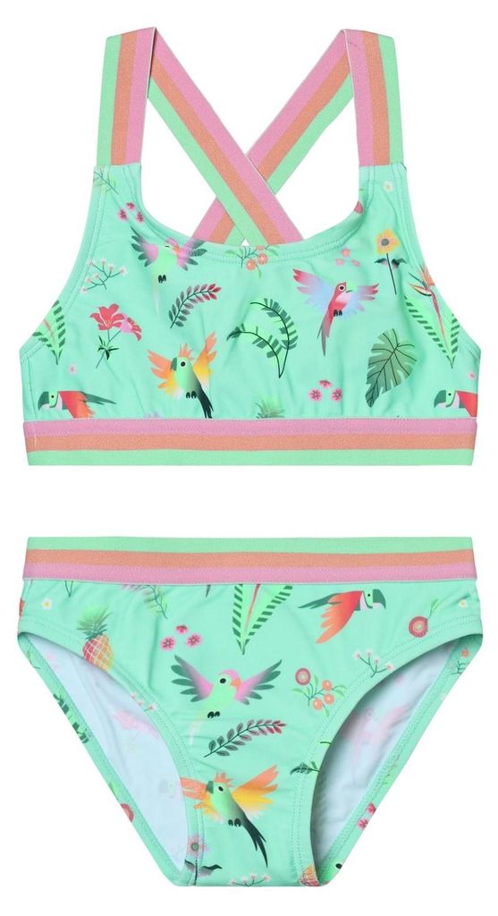 Color Kids Bikini W. Contrast Straps, AOP mint 110 Produktbild 