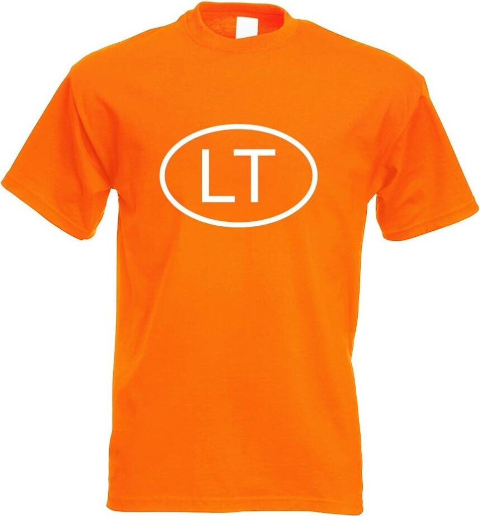 Kiwistar - T-Shirt - orange - Litauen LT Motiv Bedruckt Funshirt Design Print - mit Motiv Bedruckt - Funshirt Design - Sport - Freizeit - Herren - XL