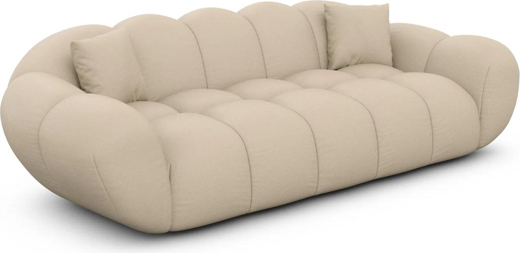 Kunstleder 3-Sitzer Couch Liva Beige