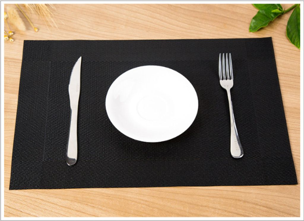 INF Rutschfeste und hitzebeständige Tischsets – 3er-Pack Schwarz