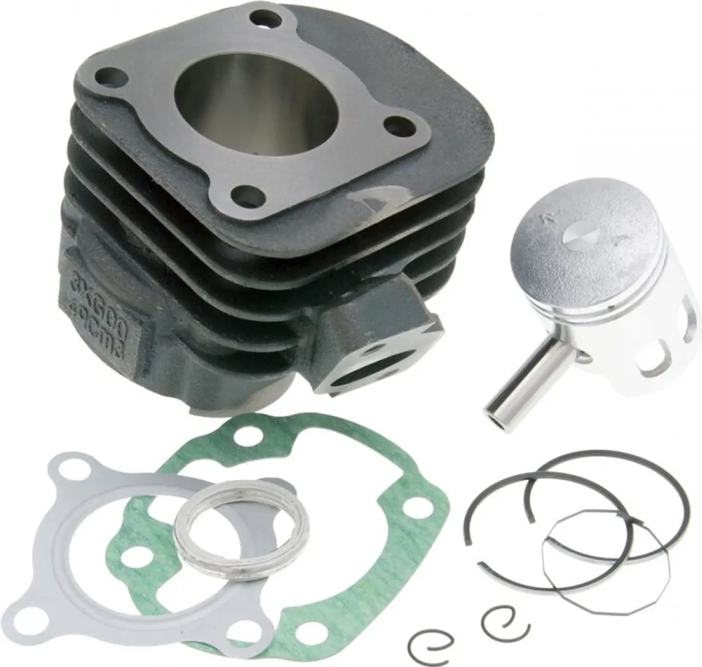 Cylindre 50cc en fonte pour IE40QMB axe 10mm Motowell échappement oblique