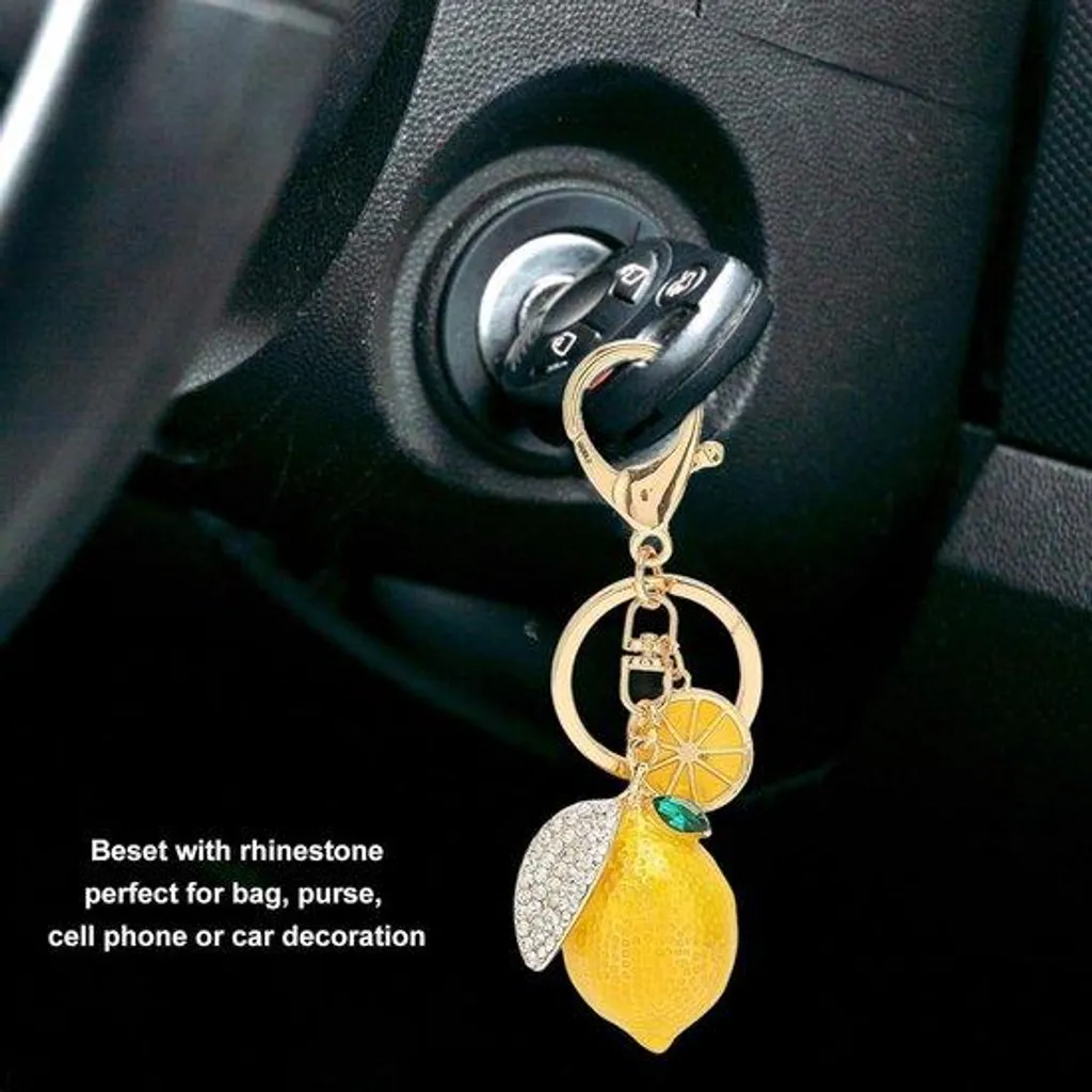 Porte-clés métal robuste jaune citron avec finition premium anti-rayures
