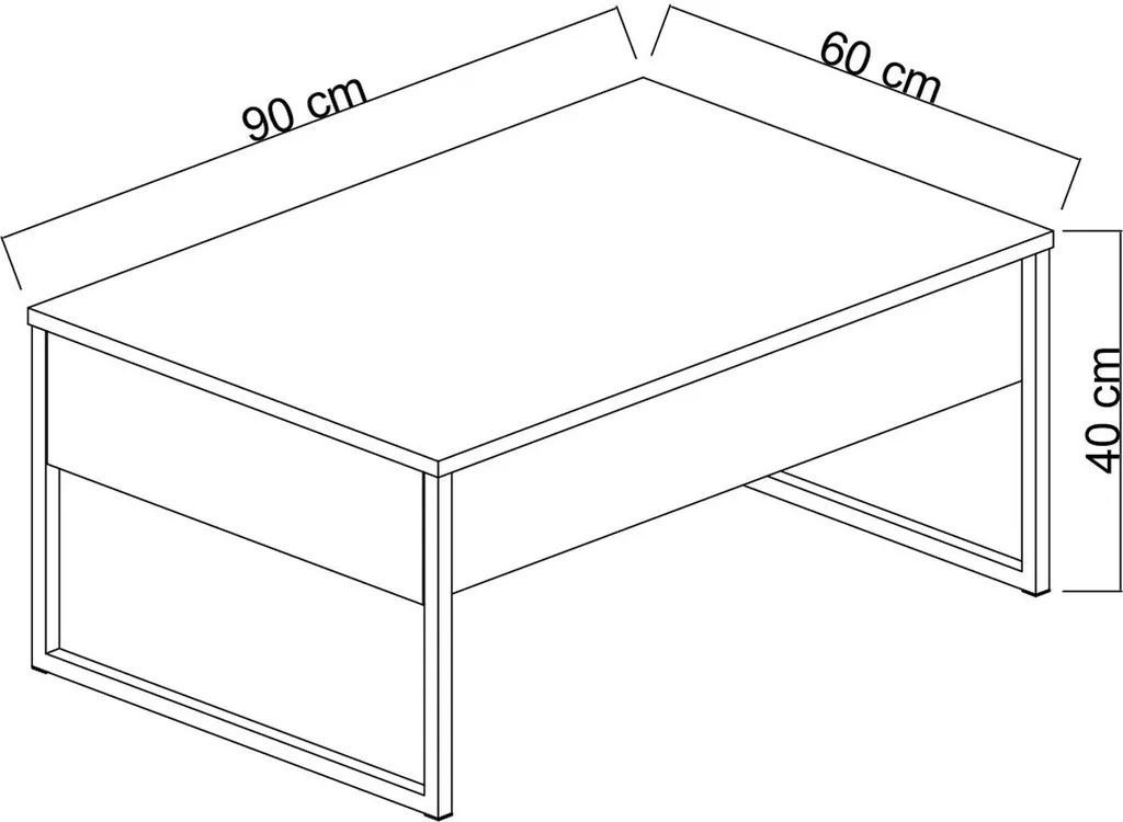 Table basse compacte blanc et noir 90 cm pour optimiser un petit salon - 5