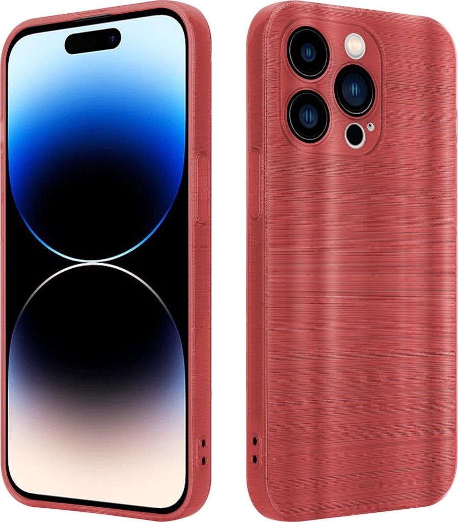 Cadorabo Hülle für Apple iPhone 14 PRO Schutz Hülle in Rot Handyhülle TPU Silikon Etui Case