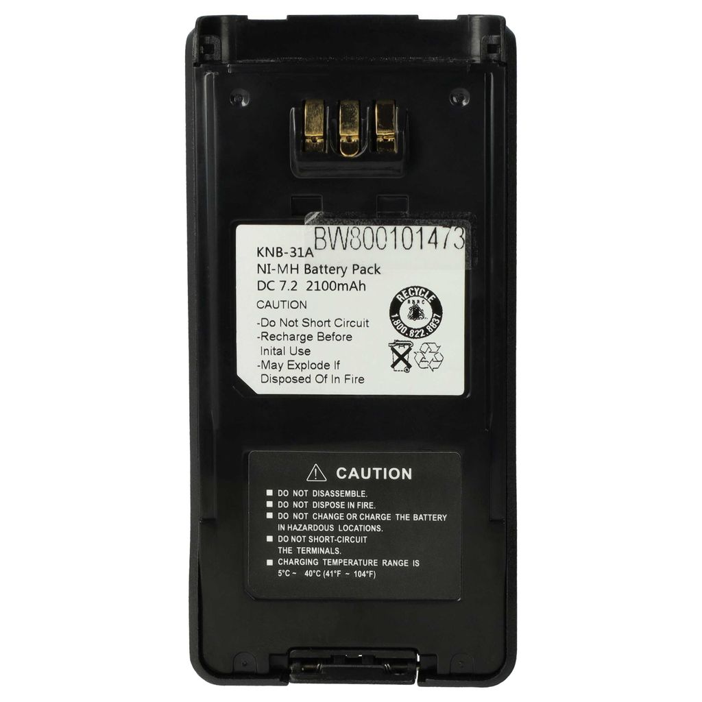 vhbw Akku Ersatz für Kenwood KNB-41NC, KNB-32N, KNB-31A, KNB-33L für Funkgerät, Walkie Talkie (2100 mAh, 7,2 V, NiMH)