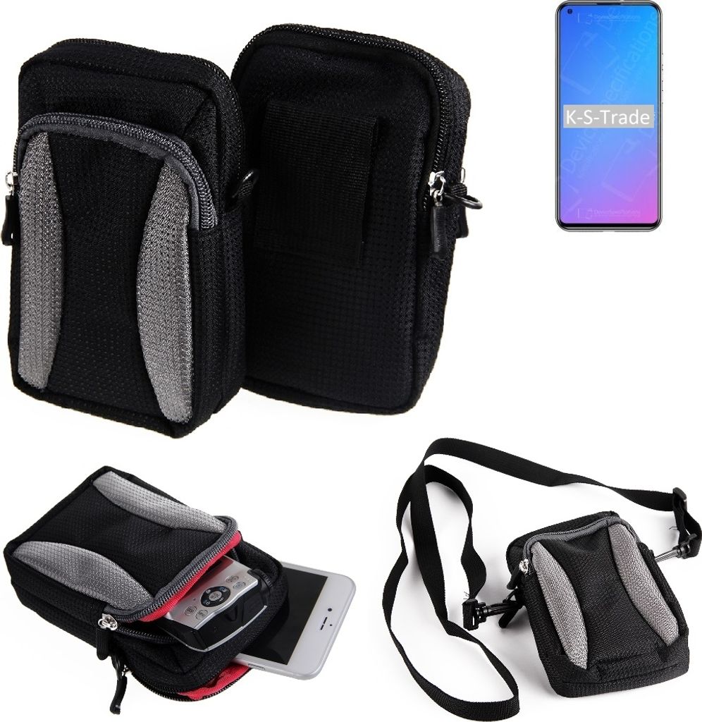 K-S-Trade Holster Schutz Hülle kompatibel mit Doogee N30 Handy Hülle Gürteltasche Umhängetasche mit Zusatzfach schwarz