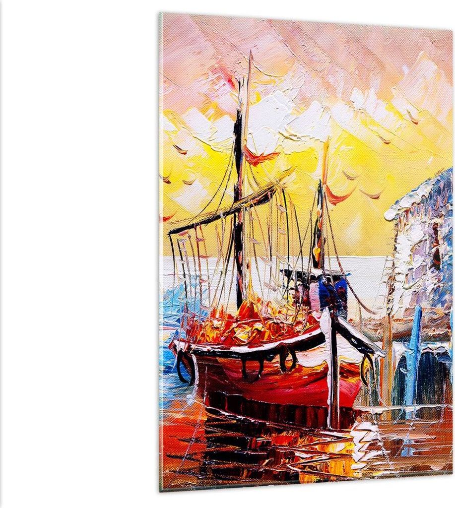 Bilder auf glas - Einteilig - Boot Segel Meer - 80x120cm - Produktbild 