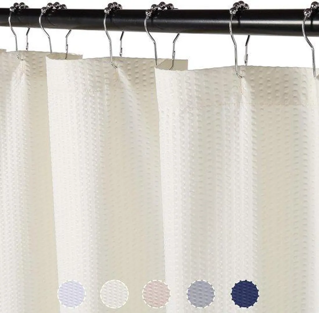 Rideau de douche crème déperlant en tissu épais 182x182 anti-moisissure