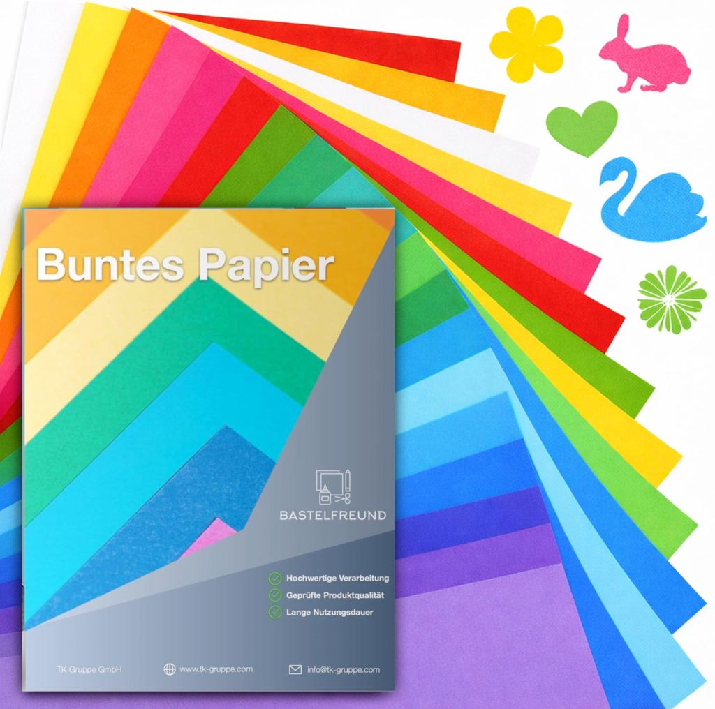 100x Buntpapier A4 Buntes Papier 140 g/m² - Bastelpapier Produktbild 
