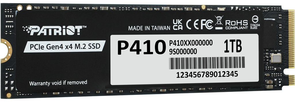 Patriot P410 1 TB, SSD, (PCIe 4.0 x4, NVMe 1.4, M.2 2280) Produktbild 