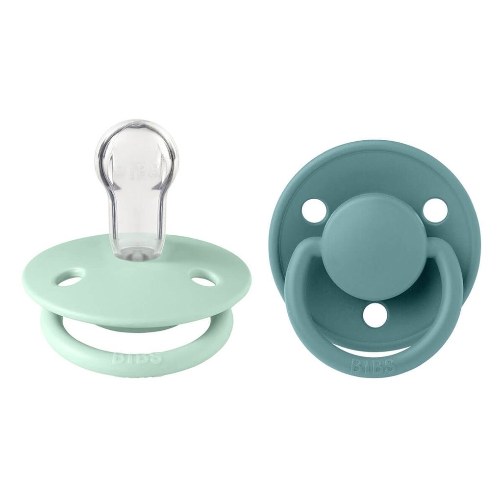 BIBS De Lux Schnuller 2er-Pack, BPA-frei, Kirschform Nippel. Silikon, Hergestellt in Dänemark. Einheitsgröße (0-36 Monate), Nordic Mint / Island...
